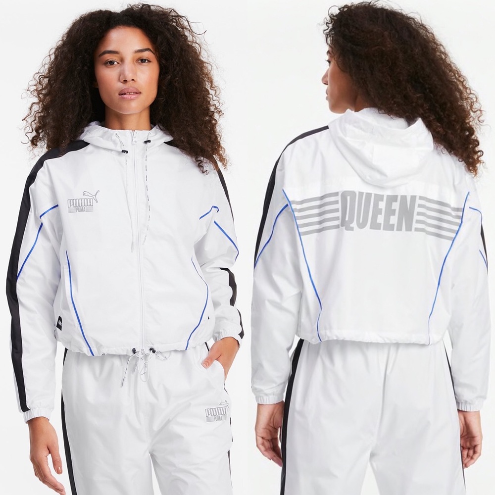 Puma Queen Reflective Jacket Royal Style White NEW